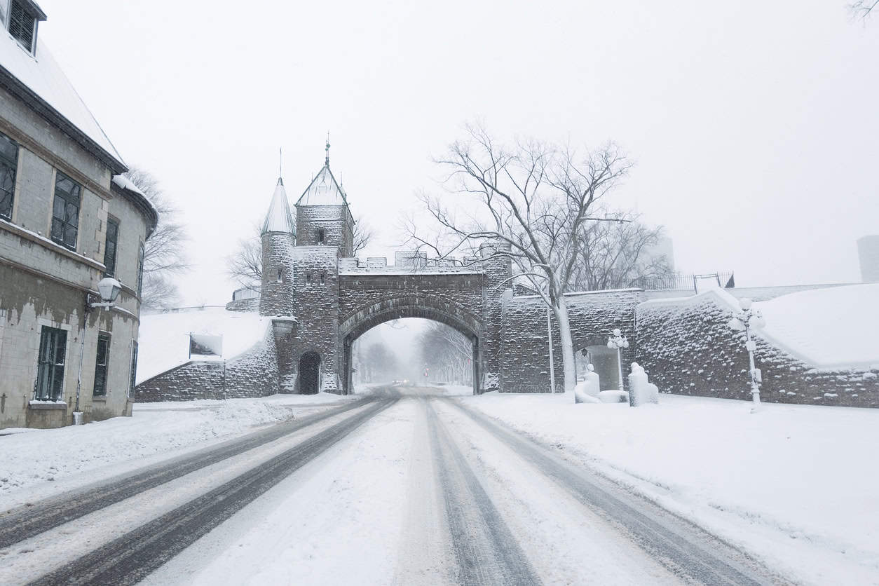 Route de Québec en hiver