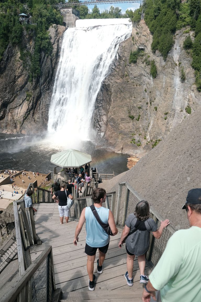 Group of people at Montmorency Falls